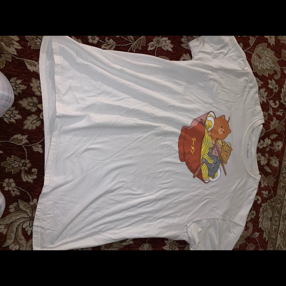Cute oversized cat ramen t shirt
